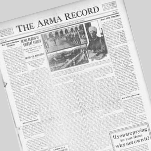 Arma Record Newspaper Cover